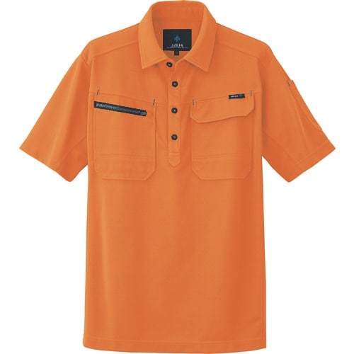 アイトス 半袖ポロシャツ(男女兼用) オレンジ L