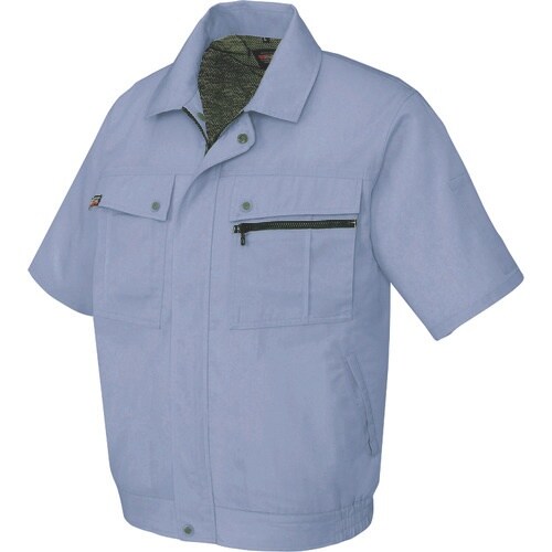 アイトス 半袖ブルゾン(無地)(男女兼用) ミスト