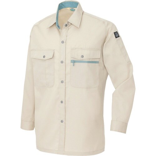 アイトス 長袖シャツ(男女兼用)(薄地) ベージュ