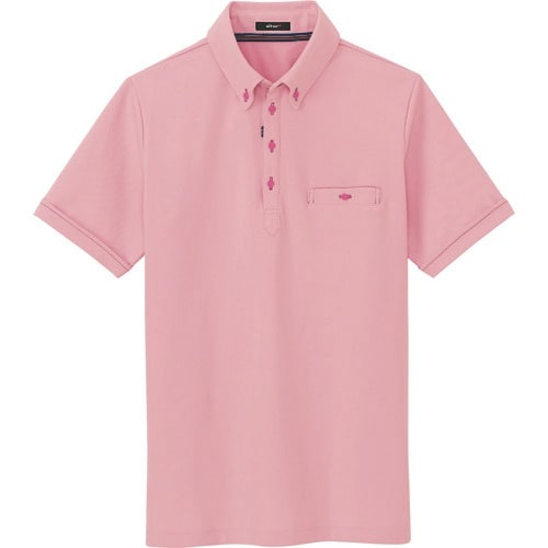 アイトス 部屋干しボタンダウン半袖ポロシャツ(男女