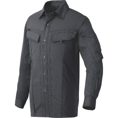 アイトス 長袖シャツ(男女兼用) チャコール 5L