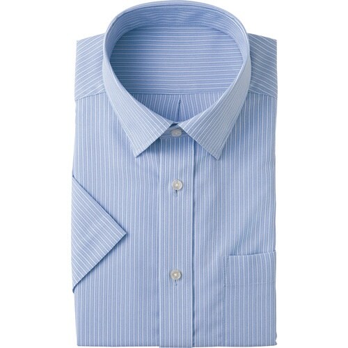 アイトス 半袖カッターシャツ サックス LL