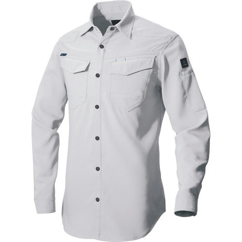 アイトス 長袖シャツ(男女兼用)(薄地) シルバー