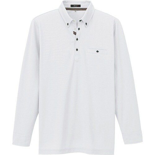 アイトス 部屋干しボタンダウン長袖ポロシャツ(男女