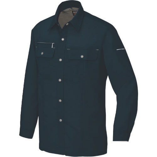 アイトス 長袖シャツ(男女兼用)(薄地) ブラック