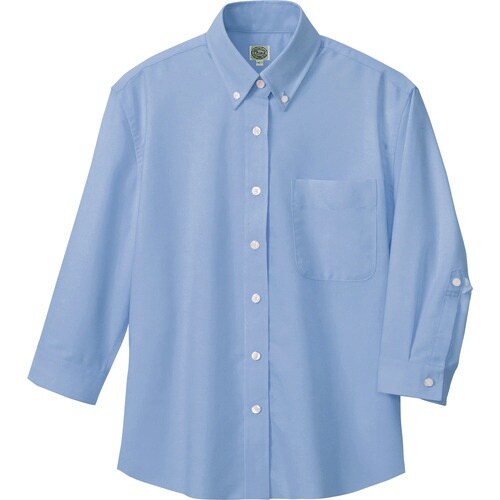 アイトス レディース七分袖オックスボタンダウンシャ