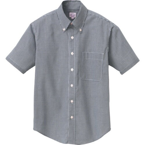 アイトス 半袖ギンガムチェックボタンダウンシャツ(