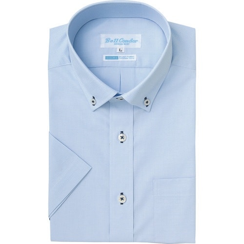 アイトス 半袖ボタンダウンシャツ サックス M