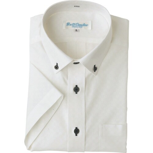 アイトス 半袖ボタンダウンシャツ ホワイト LL