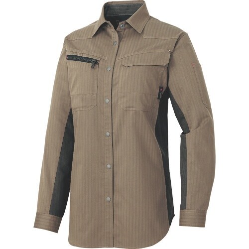 アイトス レディース長袖シャツ(薄地) モカ 3L