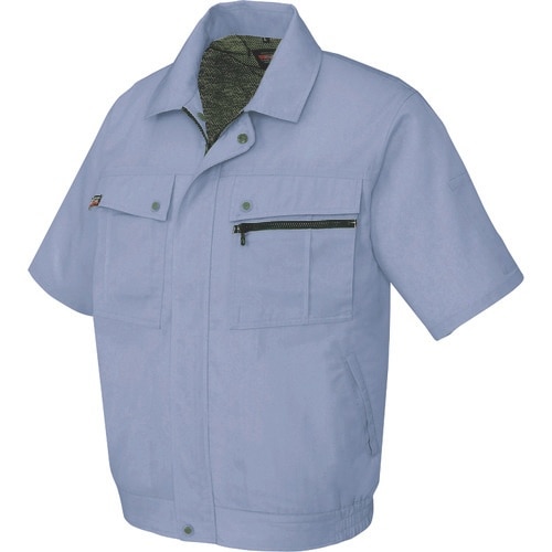 アイトス 半袖ブルゾン(無地)(男女兼用) ミスト