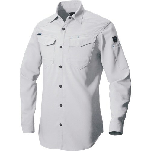 アイトス 長袖シャツ(男女兼用)(薄地) シルバー