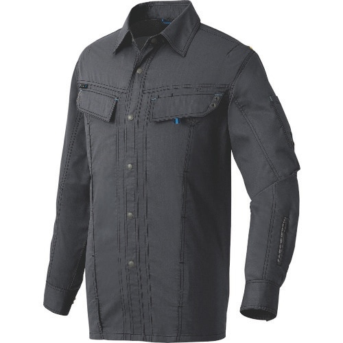 アイトス 長袖シャツ(男女兼用) チャコール SS