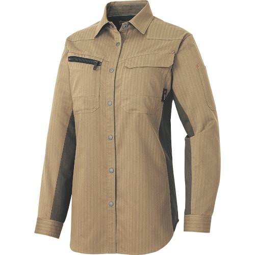 アイトス レディース長袖シャツ(薄地) カーキ S