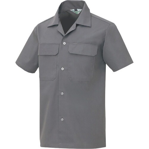 アイトス 半袖シャツ(男女兼用) グレー LL