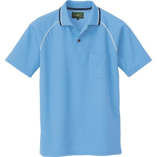 アイトス 制電半袖ポロシャツ(男女兼用) サックス