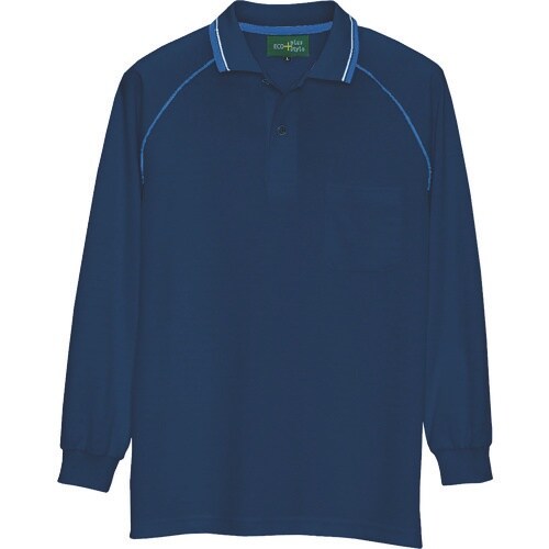 アイトス 制電長袖ポロシャツ(男女兼用) ネイビー