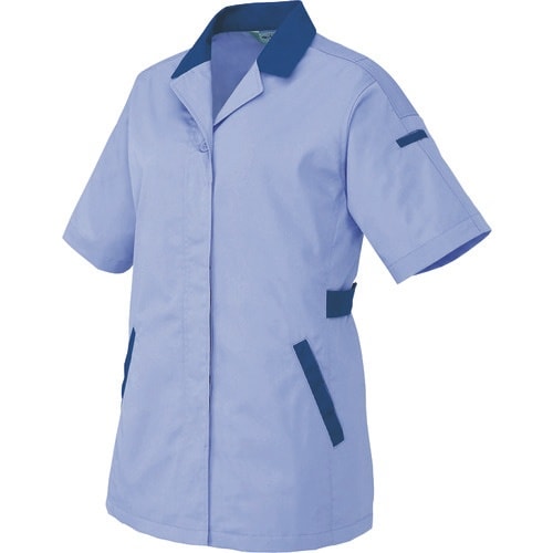 アイトス 半袖スモック ミストバイオレット×ネイビ