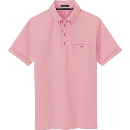 アイトス 部屋干しボタンダウン半袖ポロシャツ(男女