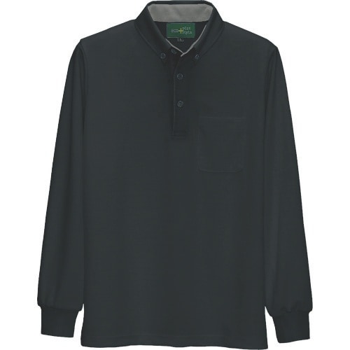 アイトス 制電長袖ポロシャツ(男女兼用) ブラック