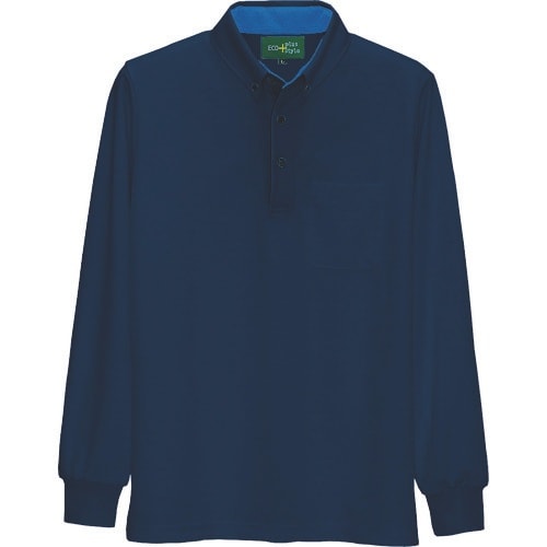 アイトス 制電長袖ポロシャツ(男女兼用) ネイビー