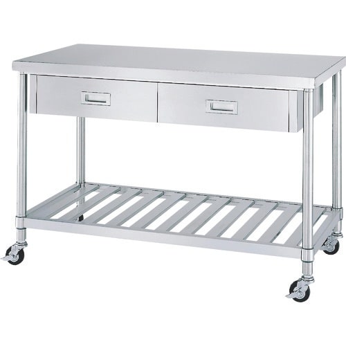 シンコー ステンレス(SUS304)作業台片面引出