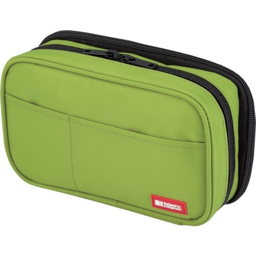 LIHIT ペンケース(ブックタイプ)ダブル 黄緑