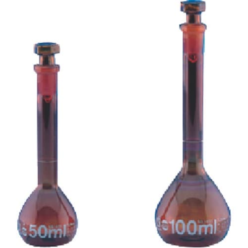 TGK メスフラスコ 茶 500mL クラスA