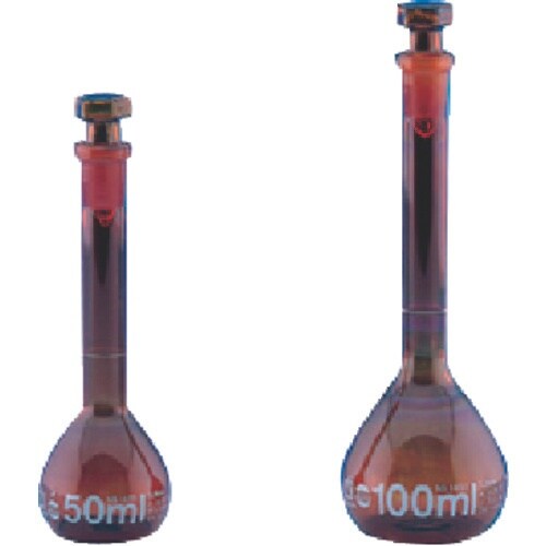 TGK メスフラスコ 茶 100mL クラスA