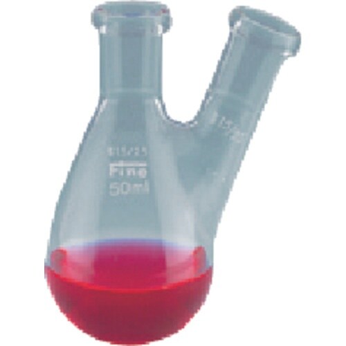 TGK Fine透明共通二口なす型フラスコ50mL