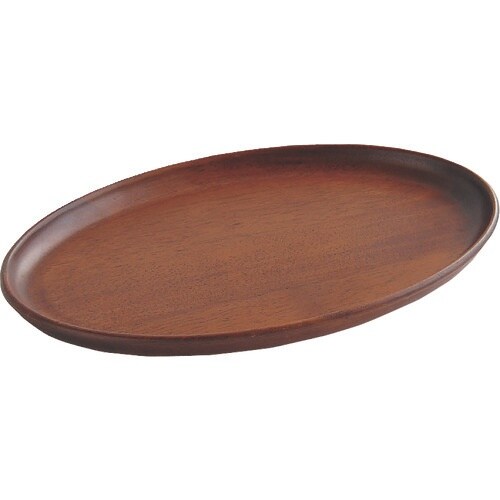 TKG ヤマコー 木製カフェトレイ オーバル ブラ