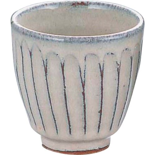 TKG エムズジャパン 白釉彫湯呑 D06−37