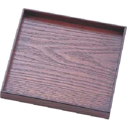 TKG 丸十 木製 宴 角皿 目摺り 6.0