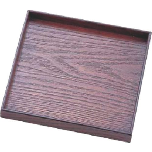 TKG 丸十 木製 宴 角皿 目摺り 5.0