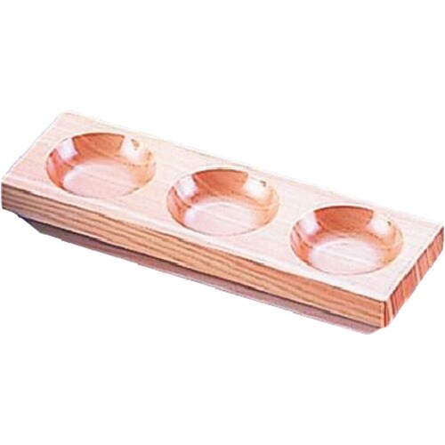 TKG ヤマコー ひのき 3穴薬味皿