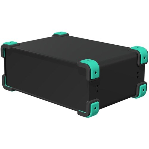 タカチ コーナーガード付アルミケース ブラック/エ