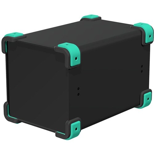 タカチ コーナーガード付アルミケース ブラック/エ