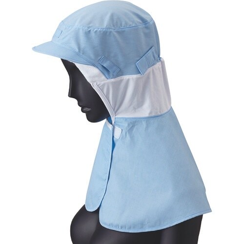 サンペックス ロングフード 衛生帽子 サックス M