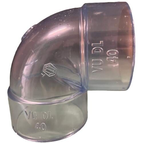 エスロン 透明DV−VU継手 90度エルボ(VUD