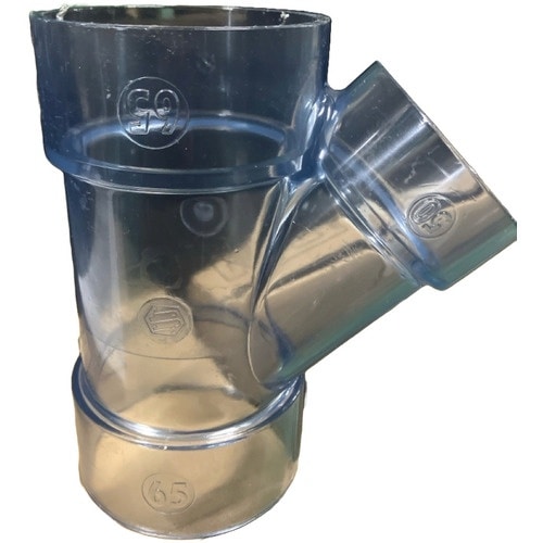 エスロン 透明DV継手 45度Y(Y)65×50