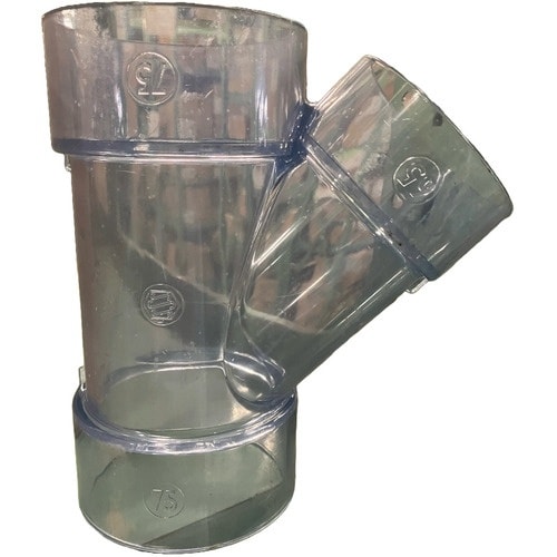 エスロン 透明DV継手 45度Y(Y)75×65