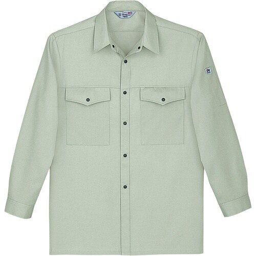 自重堂 長袖シャツ アースグリーン L