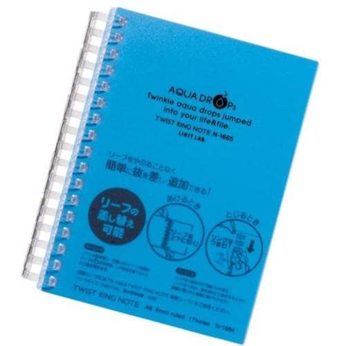 LIHIT ツイストノート<厚型> 青 A6−17