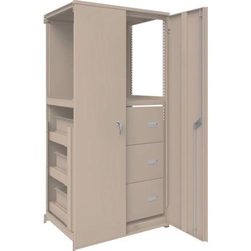 TRUSCO M2型軽中量棚棚 背板・扉付 W86