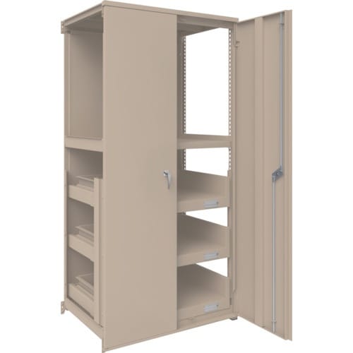 TRUSCO M2型軽中量棚棚 背板・扉付 W86