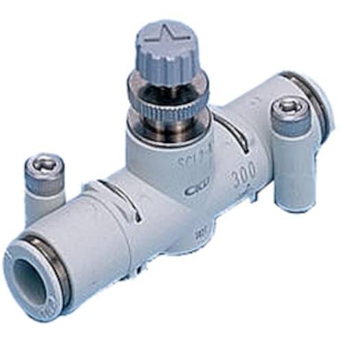 CKD ニードル弁 ラインタイプ ワンタッチ継手付