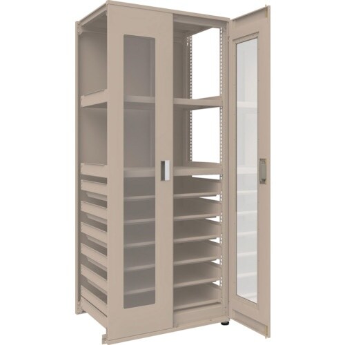 TRUSCO M3型ユニット中量棚 両開きアクリル