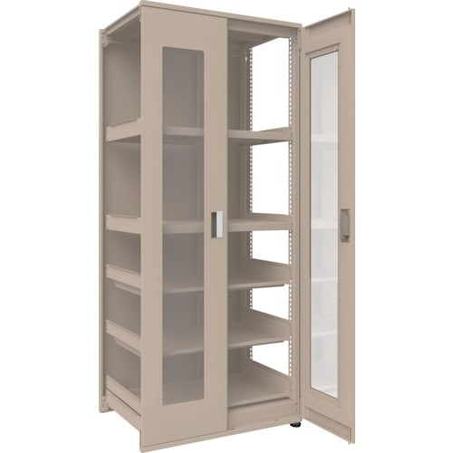 TRUSCO M3型ユニット中量棚 両開きアクリル