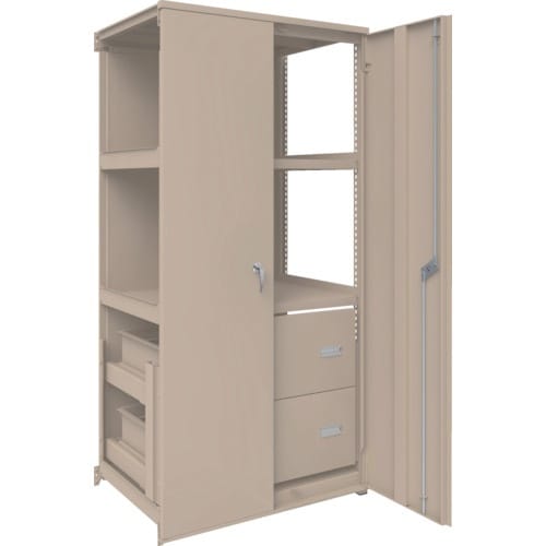 TRUSCO M2型軽中量棚棚 背板・扉付 W86