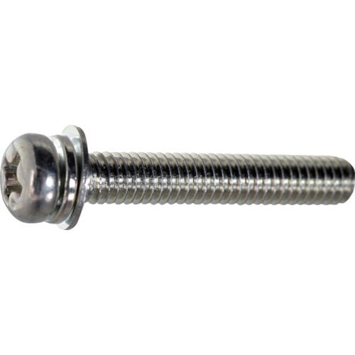 TRUSCO ナベ頭座金組込ねじ P=4 三価白